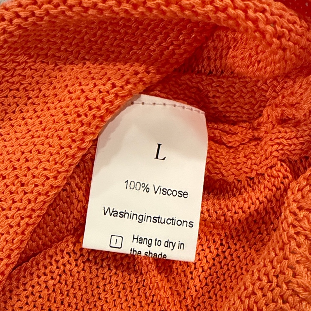 Orange Knit Sleeveless Dress Large - Picture 2 of 2